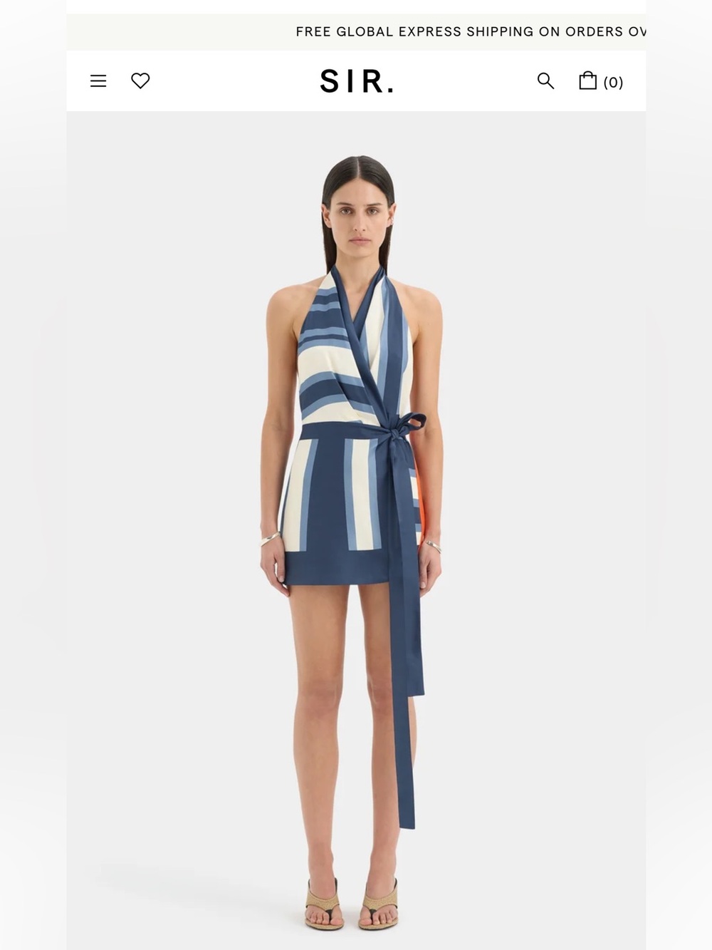 SIR the Label Dazed Wrap Halter Mini Dress 2/M